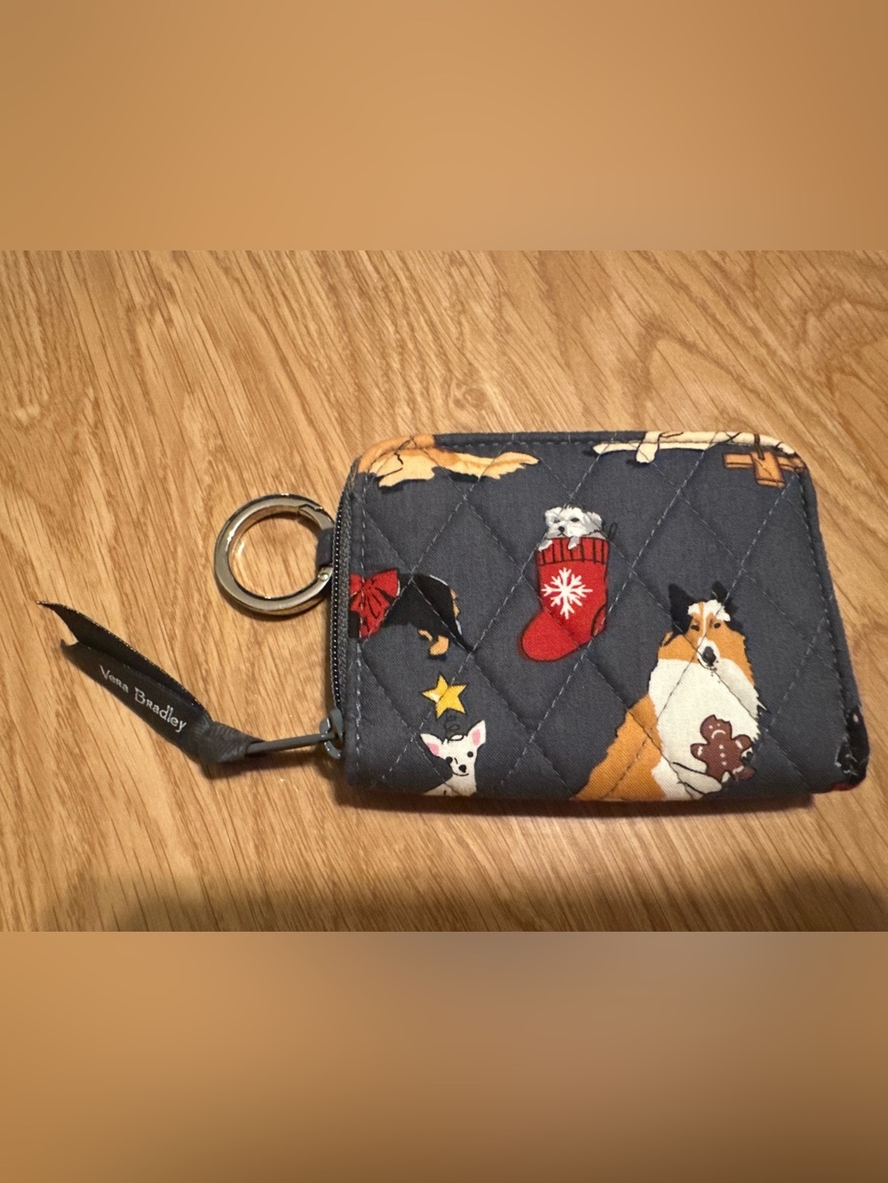 Vera Bradley Quilted Small Pets Key Ring wallet